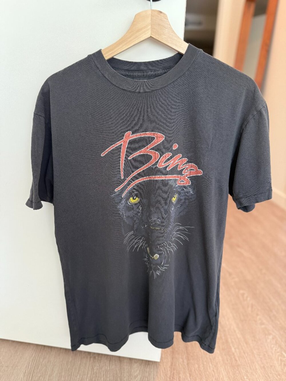 Anine Bing Walker Panther Tee in vintage black